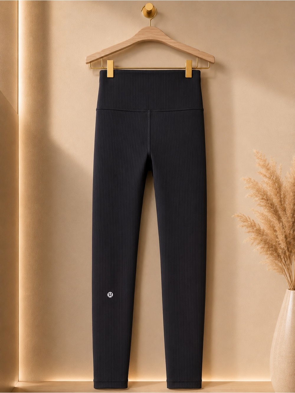 High-Waist Ribbed Black Leggings - ribbed Women's Active leggings like new! ✨✨✨